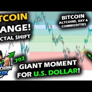 GIANT MOMENT FOR MARKET as Bitcoin Price Chart Shifts, Dollar .702 Retrace, Altcoin Market Buys Time