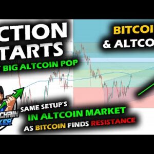 VOLATILE PRICE ACTION as Bitcoin Price Chart Reaches Resistance, Altcoin Market Setup, Leader POPS