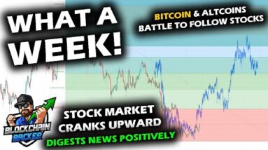 STRONG FINISH TO THE WEEK as Bitcoin Price Chart Fights Resistance to Follow Stock Market Strength