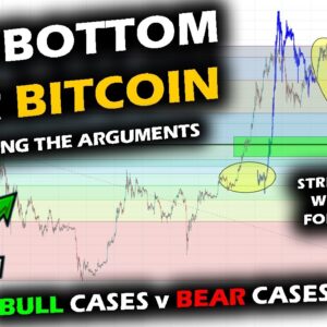 Cases for BOTTOM BEING IN for Bitcoin Price Chart, Comparing Bear Cases for New Lows vs Bull Cases