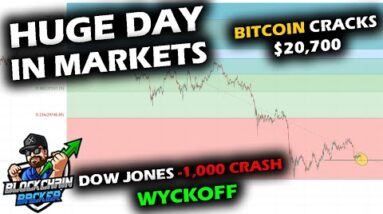 MASSIVE MOVES in MARKETS as Bitcoin Cracks $20,700 and Dow Jones Crashes -1,000 Points on Fed Speech