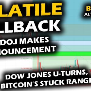 RANGE TRAPPED as DOJ Announcement Sparks VOLATILITY for Bitcoin and Altcoin Market with DJI Fall