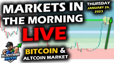 MARKETS in the MORNING, 1/26/2023 Bitcoin AND Altcoin Market Pop Upward, Tesla, Gold Move