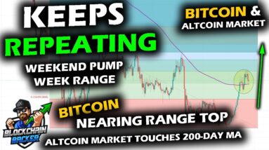 BATTLING THROUGH THE WEEK as Bitcoin Price Chart Repeats Past Ranges, Range Top Nears, Altcoin Test