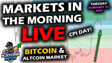 MARKETS in the MORNING, 2/14/2023, Bitcoin and Altcoins Volatile with Stocks on CPI Day